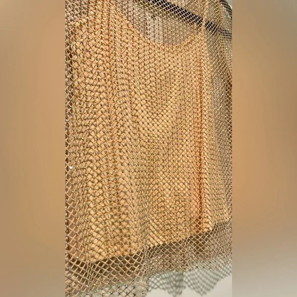 Anthropologie Sunday in Brooklyn Mesh Sparkle Top in Sand Beige - Picture 8 of 8